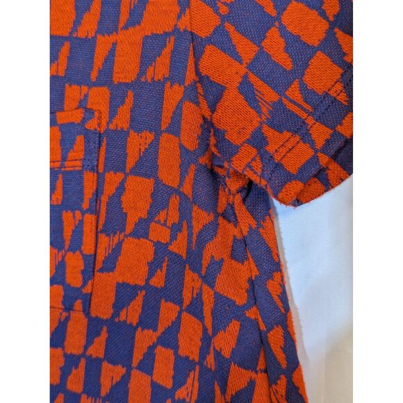 LuLaRoe Carly Dress XXS Red & Blue Geometric Pattern - Picture 3 of 4